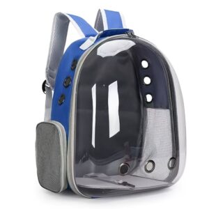(BLUE)Replacement Transparent Pet Backpack with Zipper Closure - Heavy-Duty Structure
