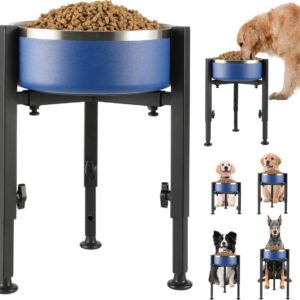 Dog Food Bowl Stand - Metal Elevated Dog Food Dispenser - Adjustable Dog Food Bowl Stand