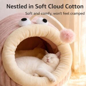 Cat Bed - Cave Cat Basket - Calming and Anxiety Relieving - Lantern Fish Shape - Pink(M:55*40*31cm)