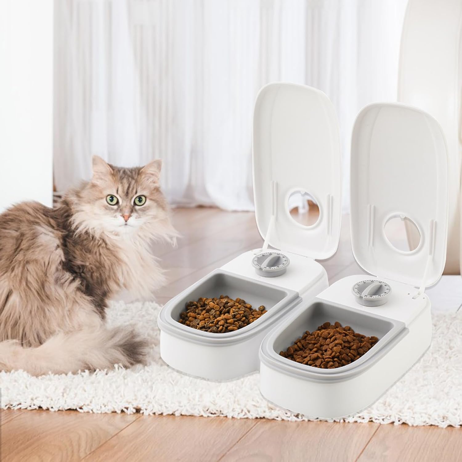 CARLA HOME 2 Meal Automatic Pet Feeder with Timer for Cat & Dog Wet & Dry Food (Dual Bowl 700ML) - Image 8